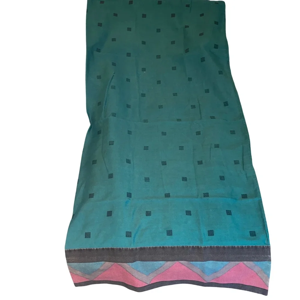JP Stevens Pillow Cases Standard Teal Pink Geometric 80s Vintage Percale Set